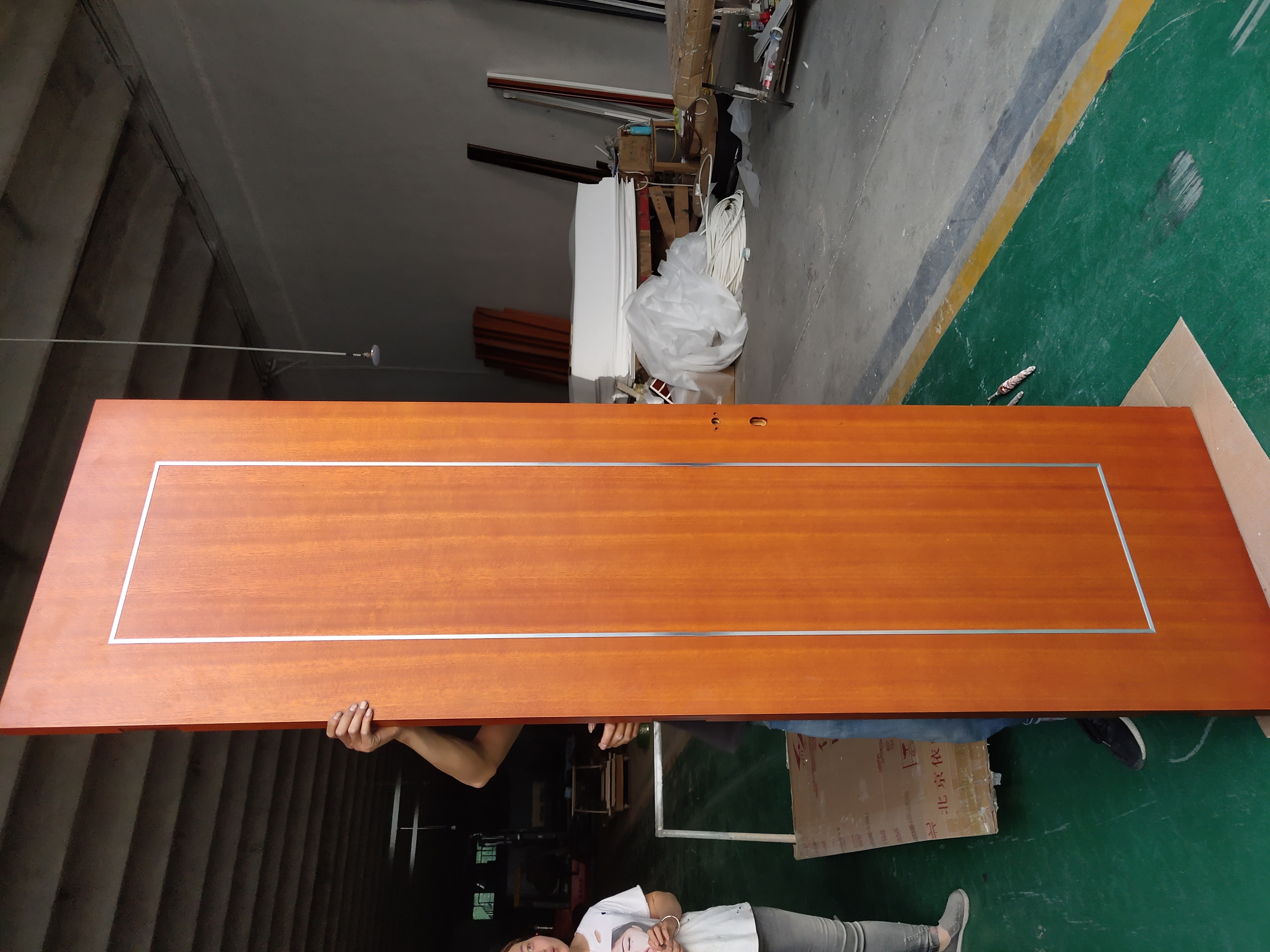 2023 New Design Material Popular Solid Wood Doors Interior Doors with Aluminium Strips inlay