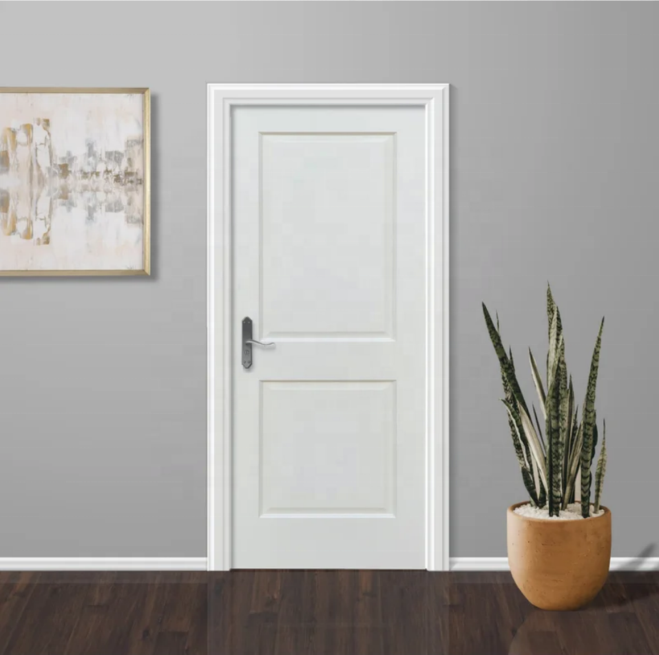 Craftsman Smooth Textured Surface Door Internal Modern White Painted Wood Skin Moulded HDF Door Hollow core Interior Door