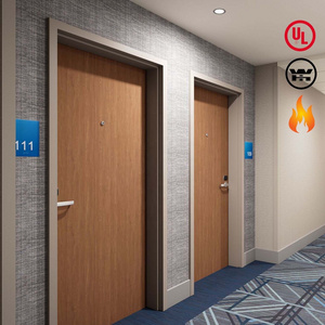 Hotel Project 20MIN/45MIN/60MIN/90MIN Fire Rated Guests  Entry Door Corridor Swing Door Flush Door With Fire Core