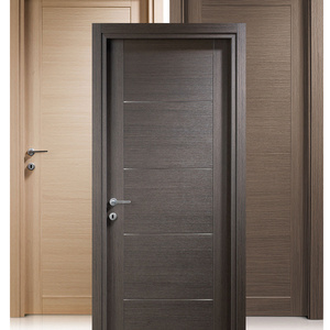 Oak Veneer Finish Wood Doors Interior House Eco Flush Doors With Steel Strips Inlays