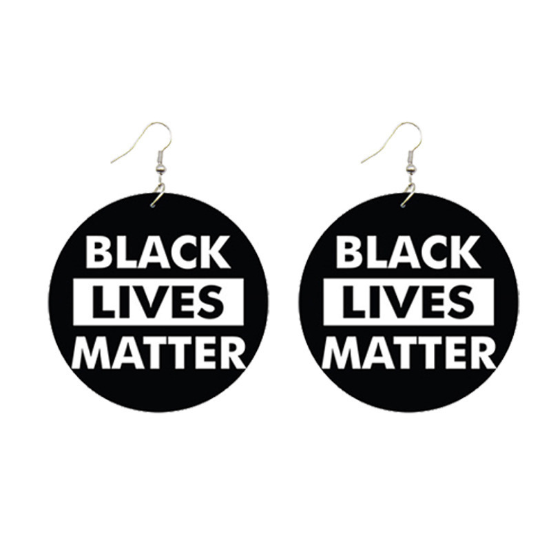 ER-810SX Fashion Earring Trend 2020 Hot Afrocentric Wooden Black Lives Matter Earrings for Wholesale