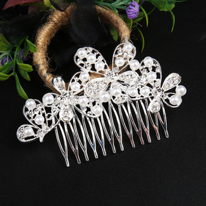 Alloy Rhinestone Pearl Hair Comb Wedding Hair Accessories Fashion Bride Hair Jewelry For Women