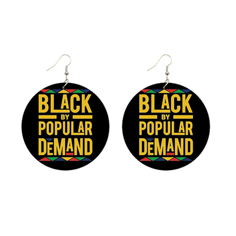 ER-810SX Fashion Earring Trend 2020 Hot Afrocentric Wooden Black Lives Matter Earrings for Wholesale