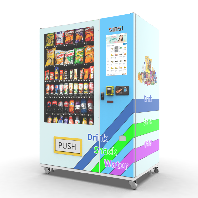 Hot-sell Bottle Glass drink Snack Vending Machine with Age Verification Function and frozen Cooling System