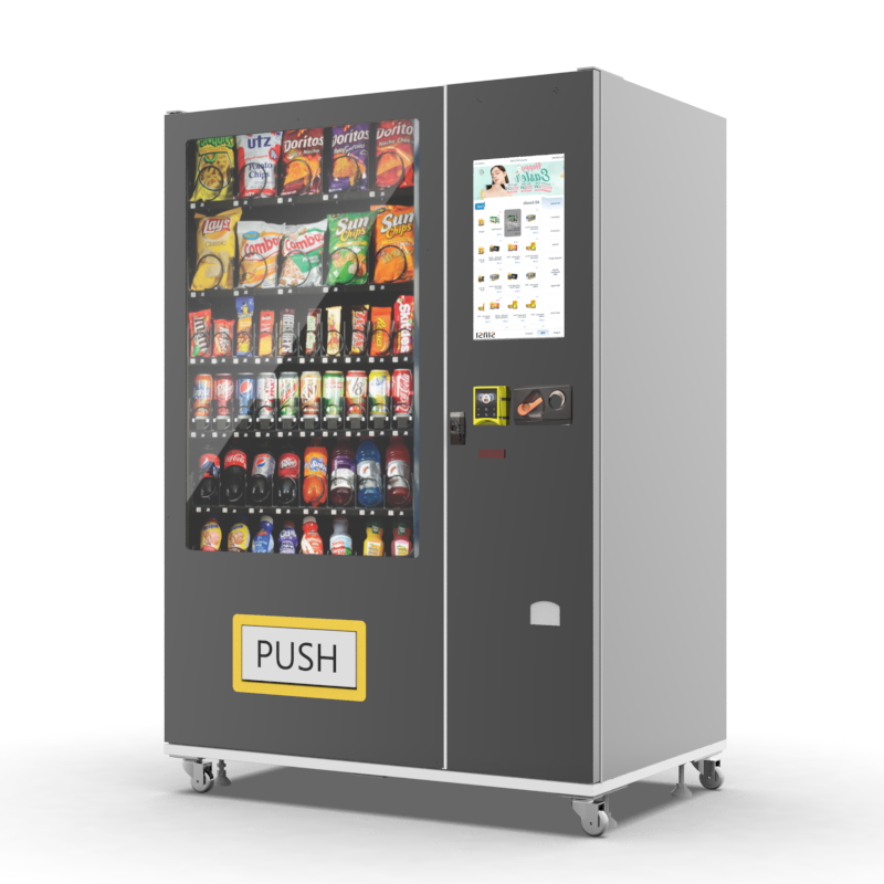 Professional Philippines Cashless Payment Combo Outdoor Mechanical Key Master Vending Machine with 22 inch touch screen