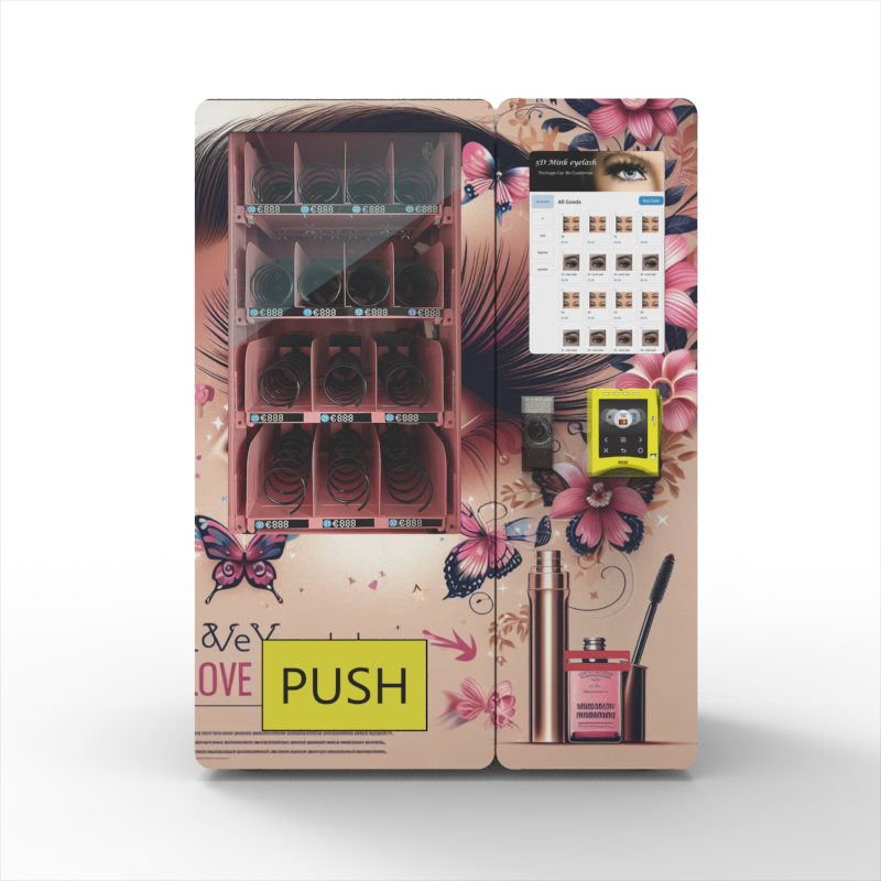 2024 New Design Desktop model touch vend machine pink vending machine small makeup machines for small business