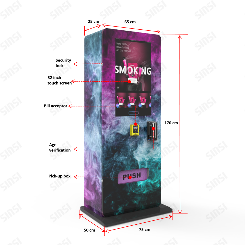 Wall Mounted Cheap Vending machine Retail Items Vending machine with Customized Client and management system