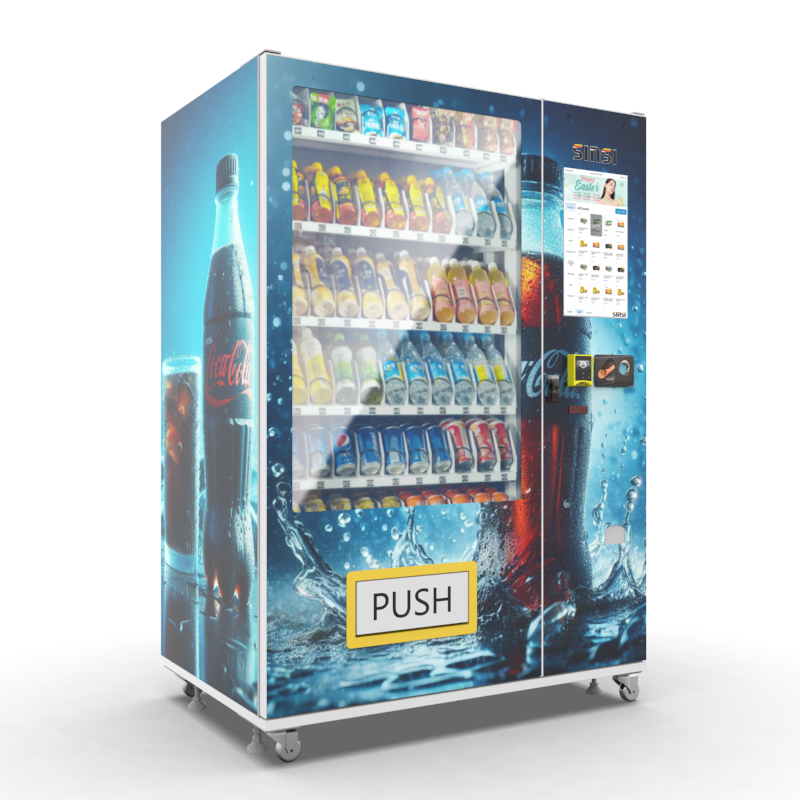 Cold Drinks Food Soft Drink Water Bottle Drinks Dispenser Refrigerated Vending Machine with Coin Bill acceptor and card reader