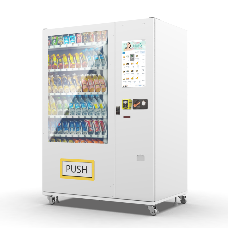 Hot-sell Bottle Glass drink Snack Vending Machine with Age Verification Function and frozen Cooling System