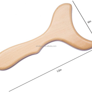 Wooden Gua Sha Tools Professional Lymphatic Drainage Tool Wood Therapy Massage Tools for (Burlywood)