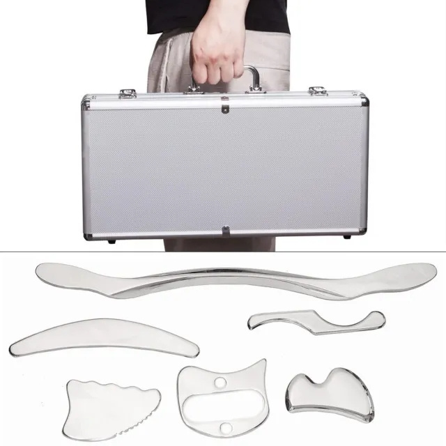 Stainless Steel Gua Sha Scraping Massage Tool Set - H-Brotaco IASTM Tools Great Soft Tissue Mobilization Tool