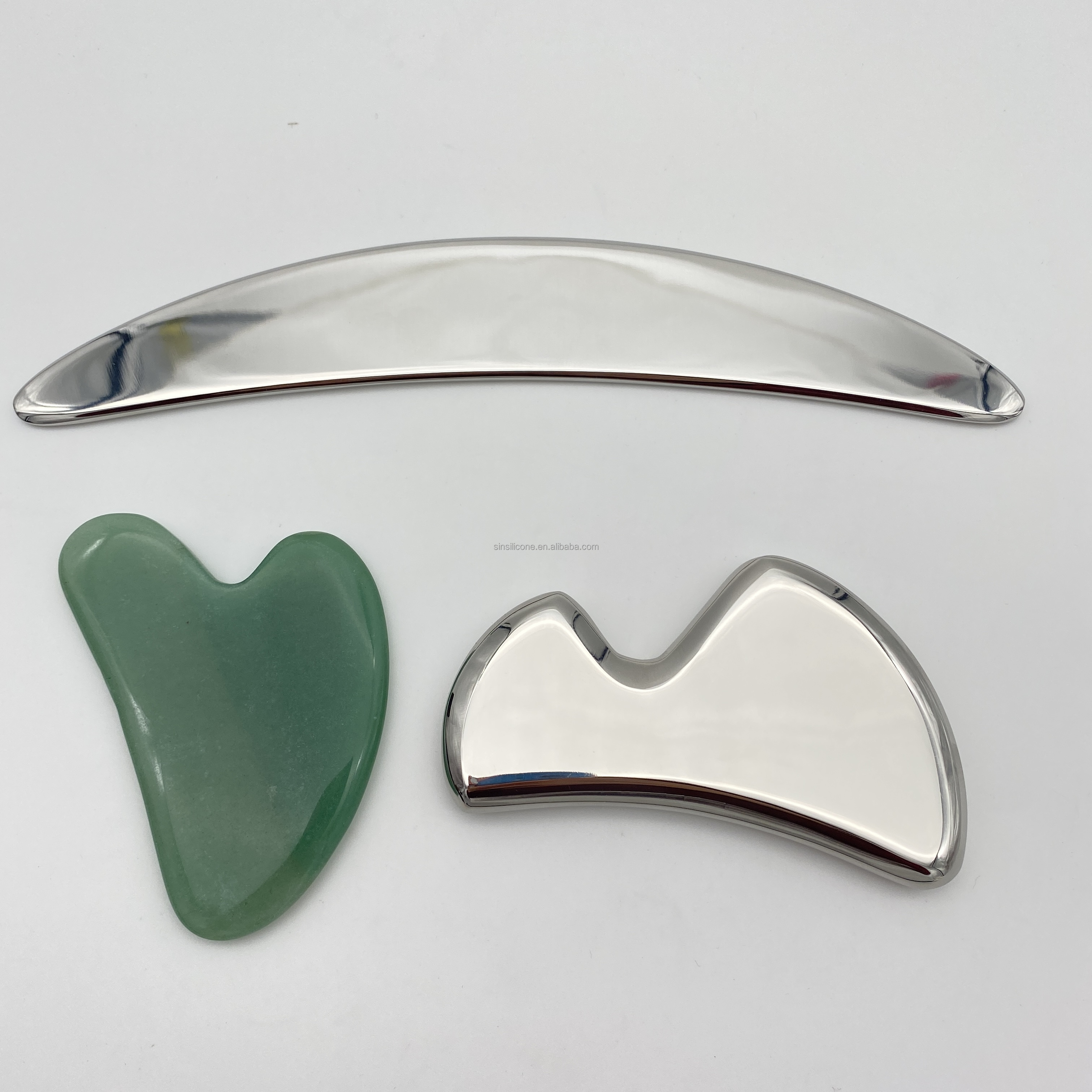 Stainless Steel GuaSha Heart Shaped Face Gua Sha Scraping Massage Tool Board Facial Beauty Tools