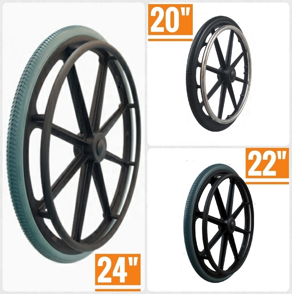 24 Inch Pu Tyre Wheelchair Mag wheel for Everyday Wheelchair