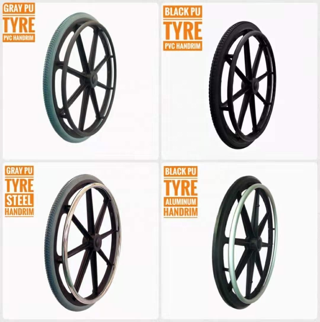 24 Inch Pu Tyre Wheelchair Mag wheel for Everyday Wheelchair