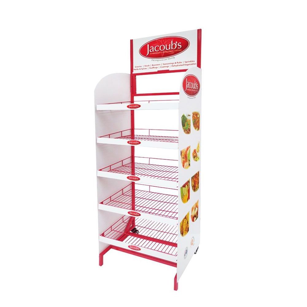 Supermarket Potatoes Chips Potato Chip 5 Tier 160cm Metal Candy Basket Biscuit Display Stand Rack