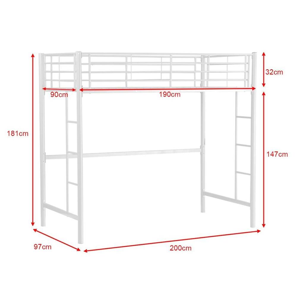 Three Person Metal Full Size Loft Twin Over Queen Bunk Bed Frame With Staircase