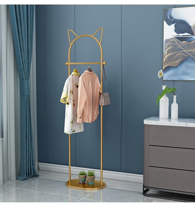 Clothing Garment Dress Up Floor Standing Unique Coat Rack With Lower Storage