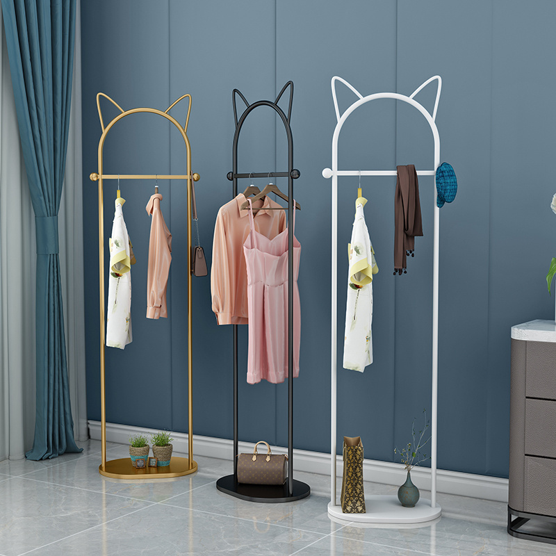 Clothing Garment Dress Up Floor Standing Unique Coat Rack With Lower Storage