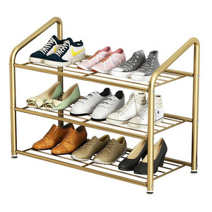 Entrance Black White Glod Simple 3 Tier Metal Shoes Storage Cabinet Stand Metal Shoe Rack