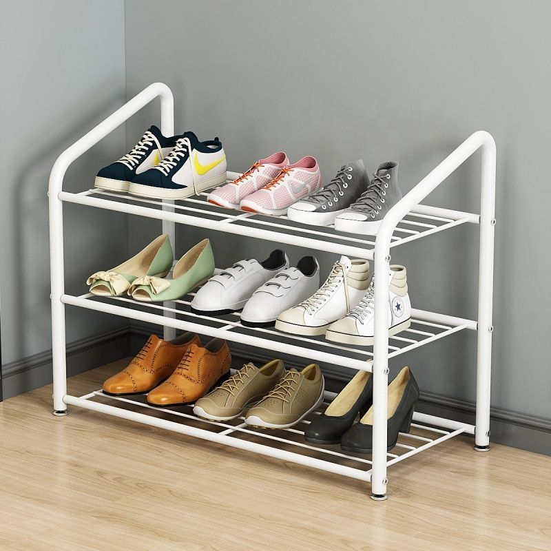 Entrance Black White Glod Simple 3 Tier Metal Shoes Storage Cabinet Stand Metal Shoe Rack