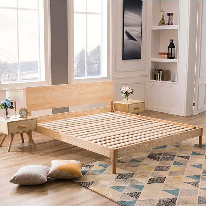 Modern Minimalist Frame Chinese Simple Design Furniture Wooden Bed