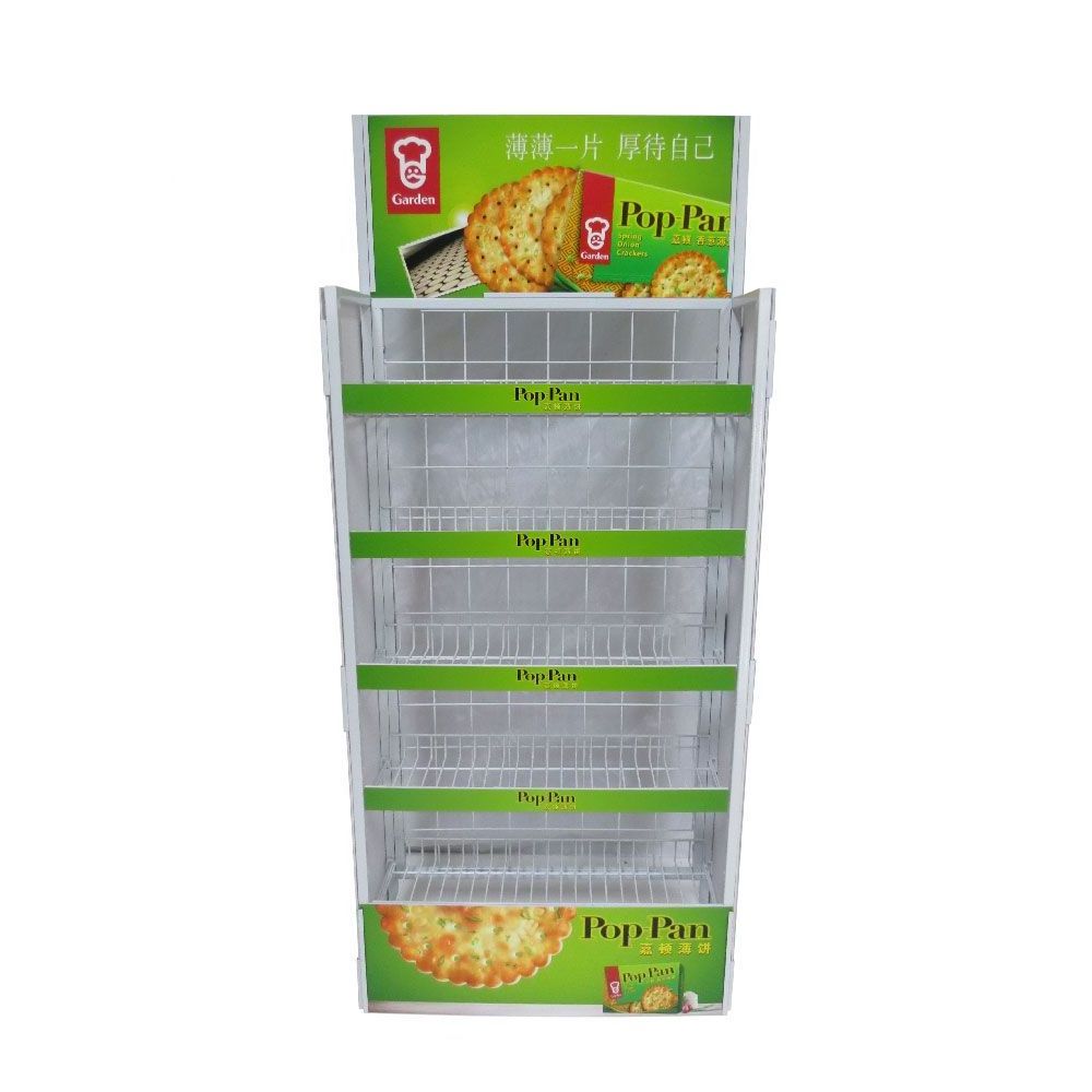 Supermarket Potatoes Chips Potato Chip 5 Tier 160cm Metal Candy Basket Biscuit Display Stand Rack