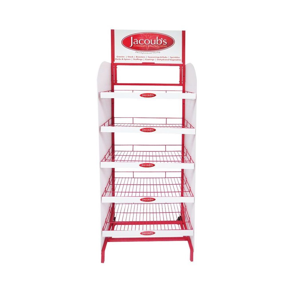 Supermarket Potatoes Chips Potato Chip 5 Tier 160cm Metal Candy Basket Biscuit Display Stand Rack