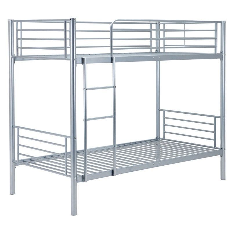 Double Steel Prison Iron Two Tiered Cheap Wooden White Twin Metal Frame Bunk Bed With Ladder