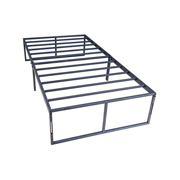 Iron Hotel Guest Metal Platform Twin Size Super Single Storage Bed Frame