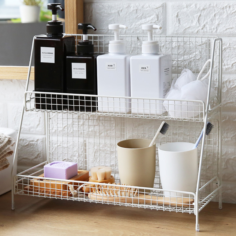 Stand Storage Kitchen Collapsible Low Multi Functional Iron Spice Shelf 2 Layer Metal Basket Syrup Wire Rack With Jar