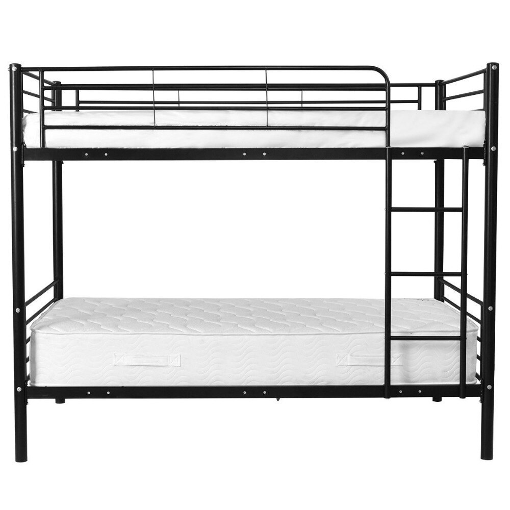 Double Steel Prison Iron Two Tiered Cheap Wooden White Twin Metal Frame Bunk Bed With Ladder