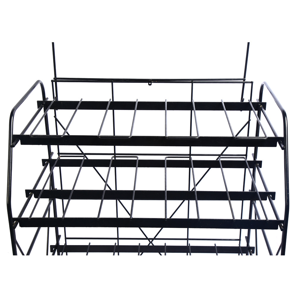 free standing wholesale retail metal iron steel wire mesh 5 floor shelves display