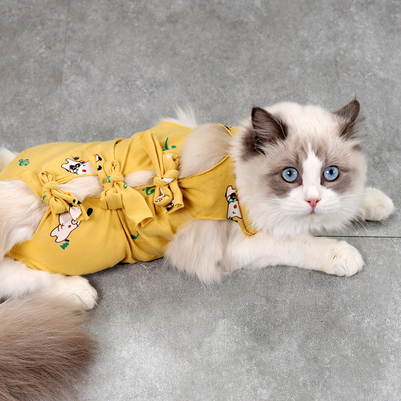 SinSky Suits Cotton Cat Recovery Body Wraps Breathable Kittens Recovery Clothes Surgical Pajamas Dog Pajamas For Cats