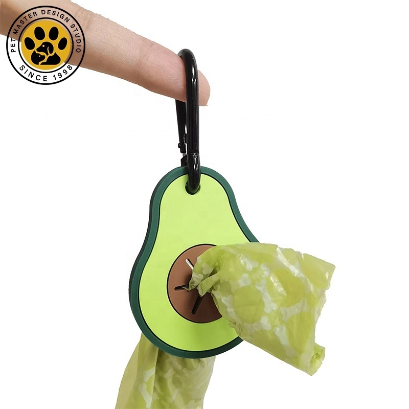 SinSky Dog Avocado Poop Bags Holder Hands Free Poop Bag Clip Carrier  Doggie Used Poop Bags Carrier Travel Walking Outdoor