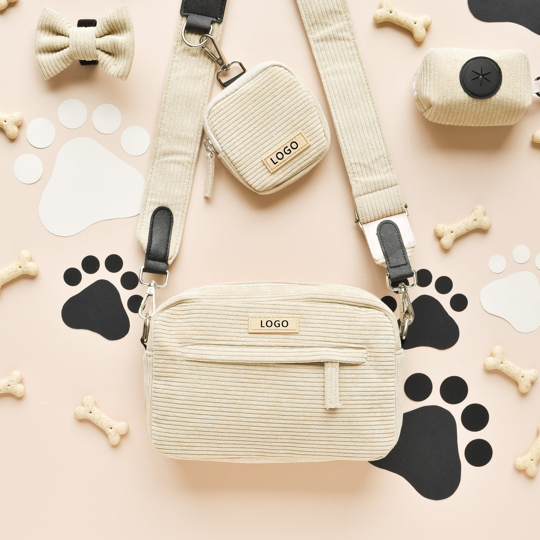 SinSky New Design Cord Dog Mom Bag Hot selling Leisure Dog Walking Bag Light Weight Walking Dog Treats Bags