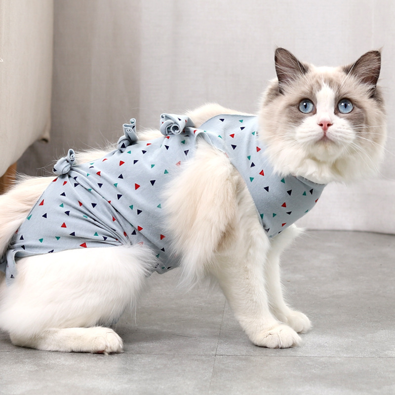 SinSky Suits Cotton Cat Recovery Body Wraps Breathable Kittens Recovery Clothes Surgical Pajamas Dog Pajamas For Cats