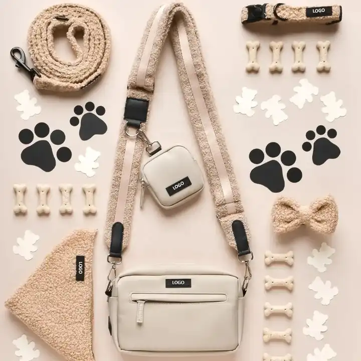 SinSky Personalized Dog Walking Bag Teddy Bag Walking Dog Treat Pouch Custom Straps Pet Supplies CrossBody Training Tote Bag