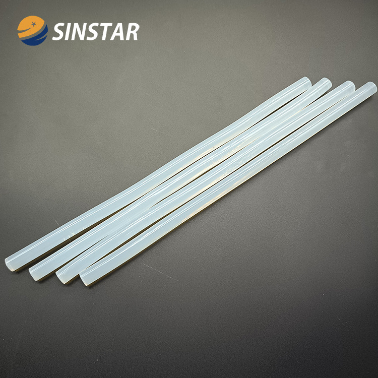 good viscosity 11mm clear glue sticks transparent plastic sticks  hot melt stick for fabric products