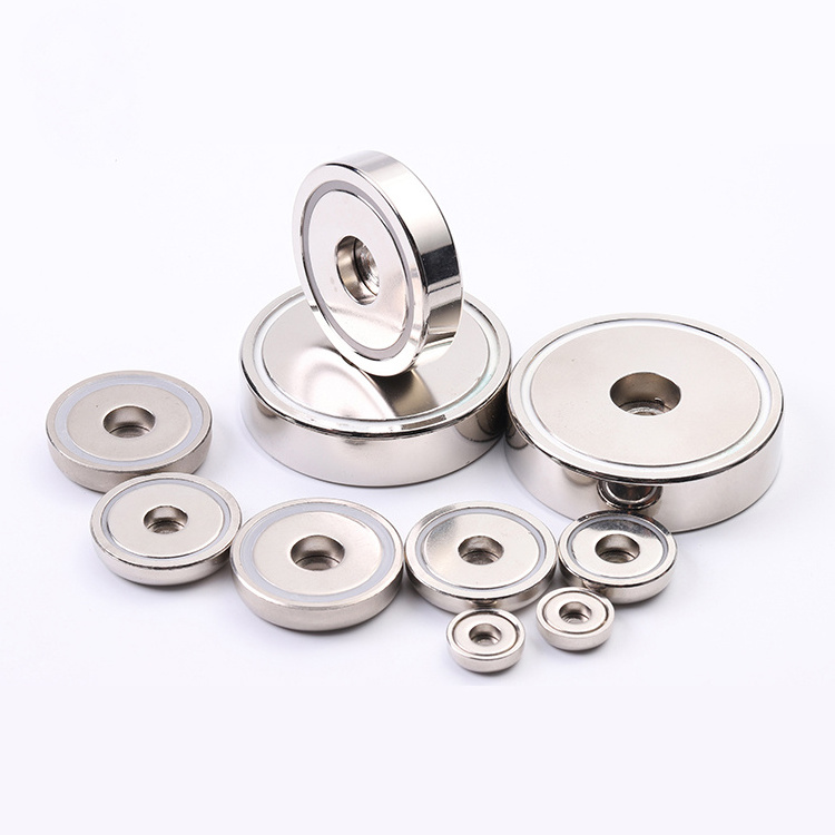 strong rare earth pot mounting magnets with hole