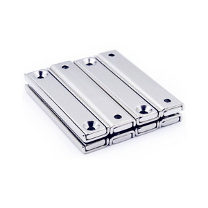 Strong Neodymium Rectangular Pot Magnets with Counter Bore, Countersunk Hole Magnets with Mounting Screws - 60x13.5x5mm