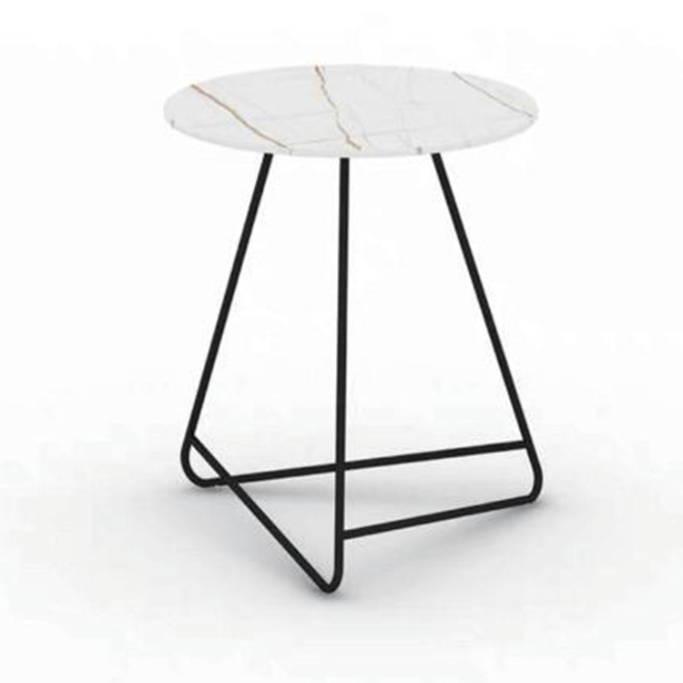 Industrial Design Side Table Marble Solid Marble Movable Coffee Table With Metal Frame Easy To Assemble Sofa Side Coffee Table