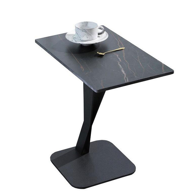 Industrial Design Side Table Marble Solid Marble Movable Coffee Table With Metal Frame Easy To Assemble Sofa Side Coffee Table