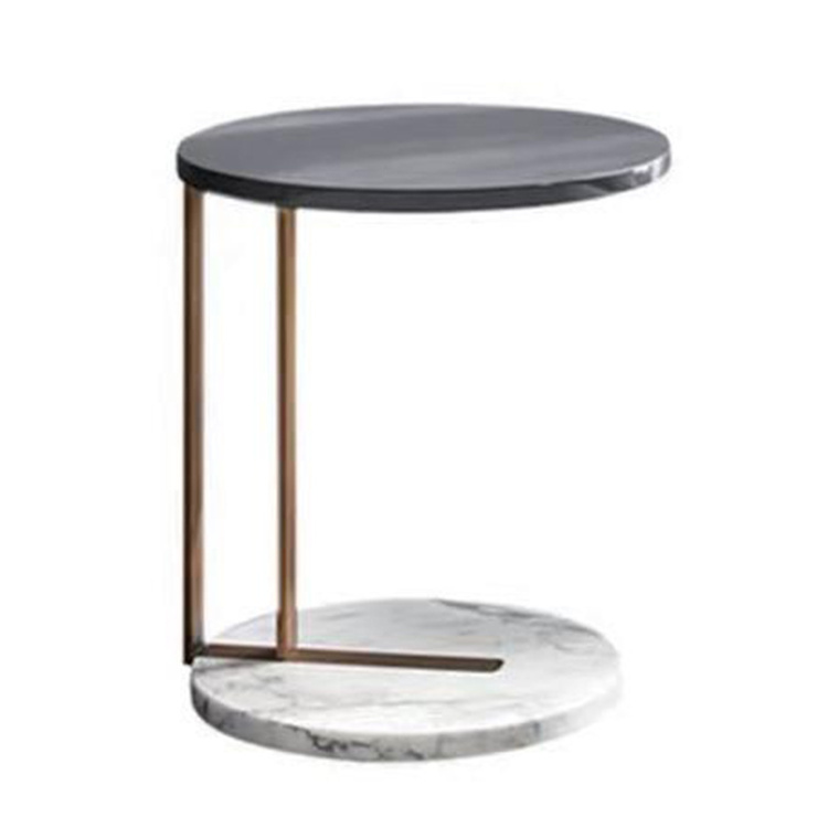 Industrial Design Side Table Marble Solid Marble Movable Coffee Table With Metal Frame Easy To Assemble Sofa Side Coffee Table