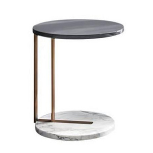 Industrial Design Side Table Marble Solid Marble Movable Coffee Table With Metal Frame Easy To Assemble Sofa Side Coffee Table