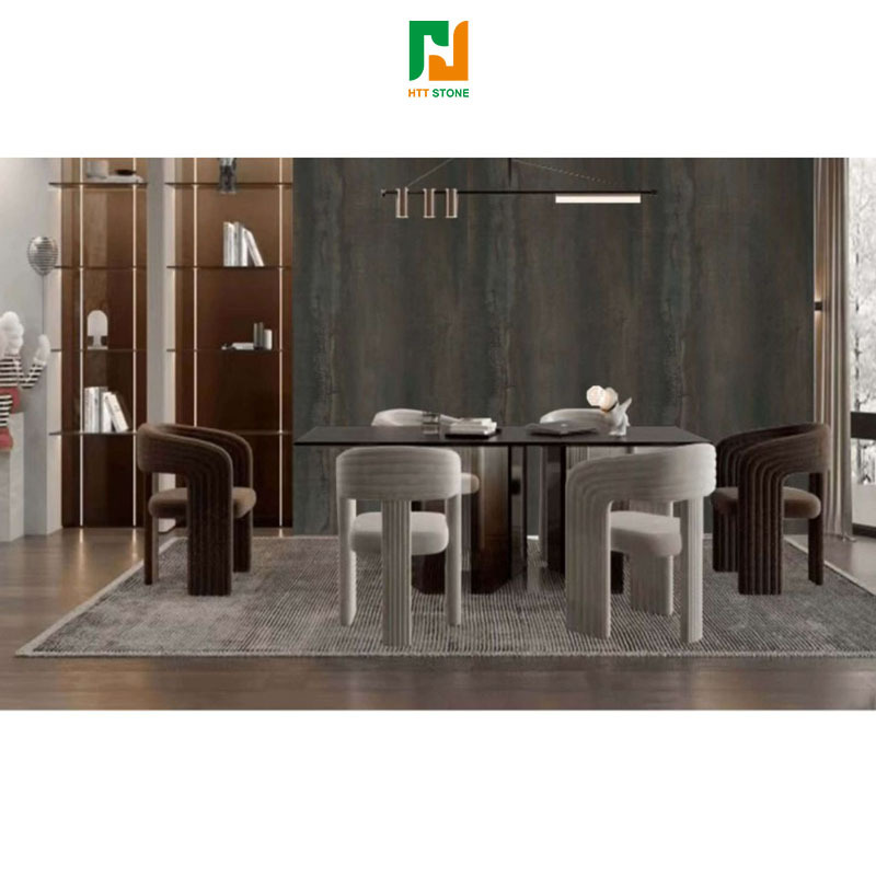 Marble Exterior Board Brushed Chairs Rectangular Kitchen Countertop  Carbon Rock Board Sintered Stone