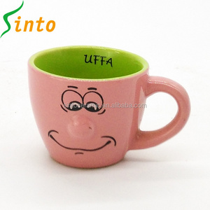 wholesale cheap bulk lovely face big nose ceramic 3d coffee mug