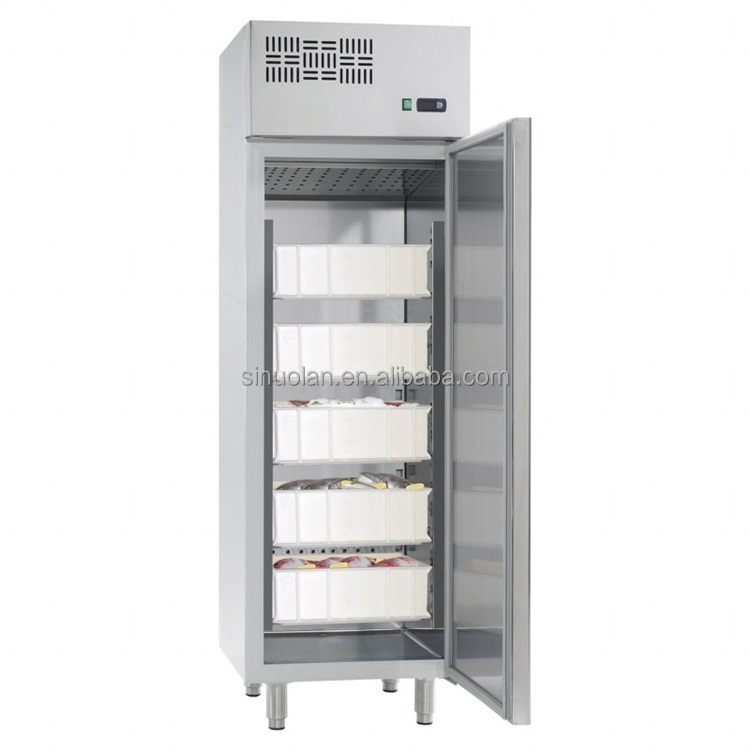 2 Glass Doors Stainless Steel Kitchen Display Reach In Freezer For Sale