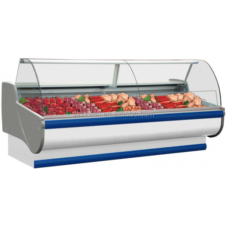 Meat Display Island Deep Freezer In Supermarket Meat Display Cases Fridge Deli Service Over Counter