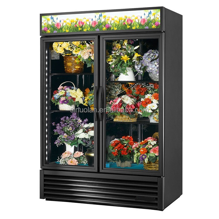 Commercial Upright Glass Door Fridge Flower Cooler Display Cooling Flower Chiller Floral Keeping Fresh Flower-Refrigerator