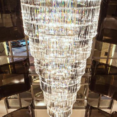 Modern Luxury Crystal Chandelier For Hotel Villa Living Room Decoration Long Flush Mount Ceiling Lamps Hall Lighting